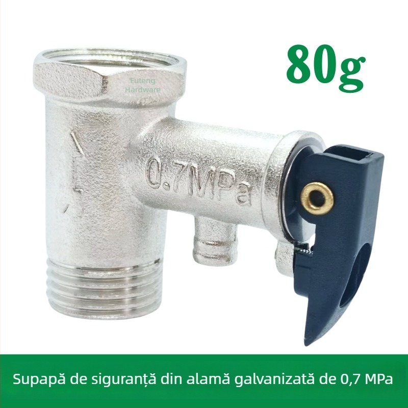 Valvă de siguranță pentru boiler electric, cu supapă de control și supapă de eliberare a presiunii, finisaj electroplacat, versiune îngroșată, pentru Midea Kitchen Treasure