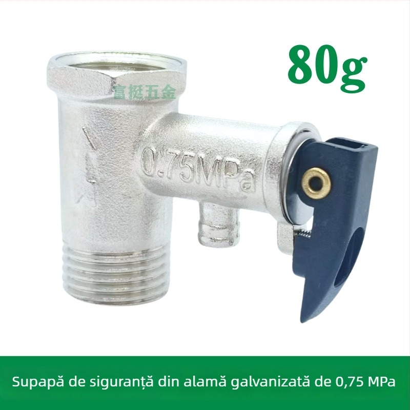 Valvă de siguranță pentru boiler electric, cu supapă de control și supapă de eliberare a presiunii, finisaj electroplacat, versiune îngroșată, pentru Midea Kitchen Treasure