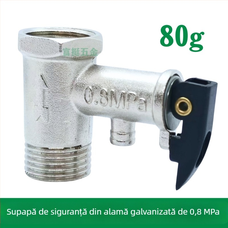 Valvă de siguranță pentru boiler electric, cu supapă de control și supapă de eliberare a presiunii, finisaj electroplacat, versiune îngroșată, pentru Midea Kitchen Treasure
