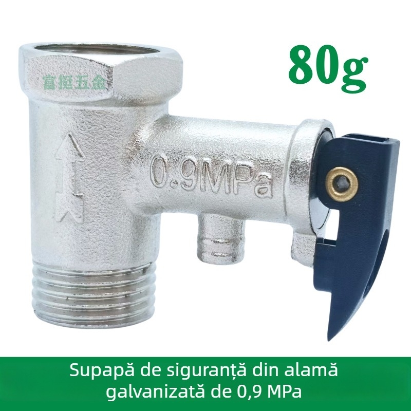 Valvă de siguranță pentru boiler electric, cu supapă de control și supapă de eliberare a presiunii, finisaj electroplacat, versiune îngroșată, pentru Midea Kitchen Treasure