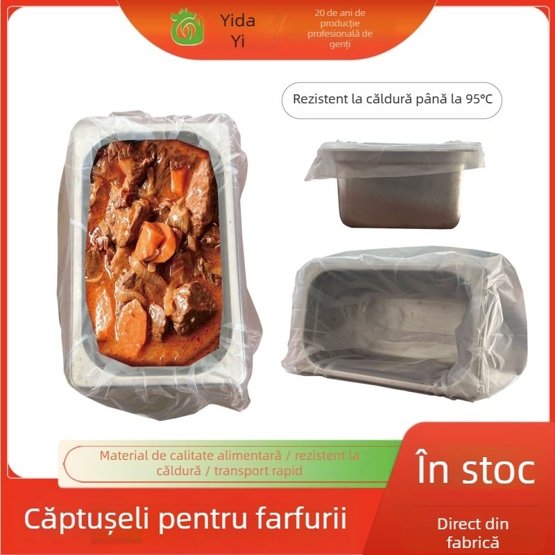 Sacoșă interioară din PE transparentă, de unică folosință, rezistentă la temperaturi înalte, pentru oale și farfurii de cantină