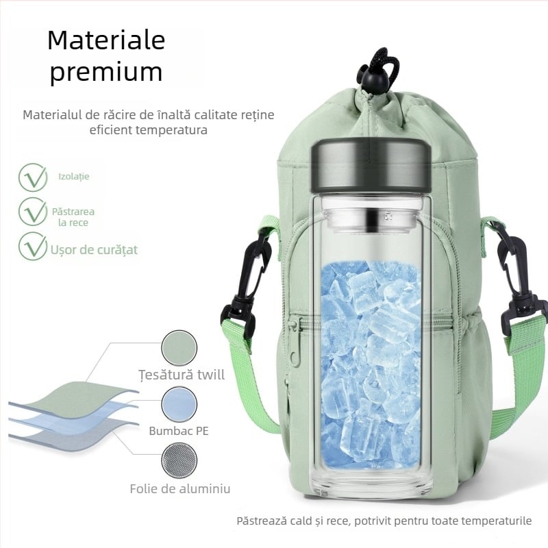 În stoc: geantă crossbody pentru sticlă de apă cu husă izolantă