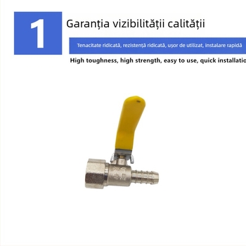 Ventil de gaz din cupru, 1/2 inch, filet extern și intern, duză unică, mâner lung, pentru aragaz și conductă de gaz