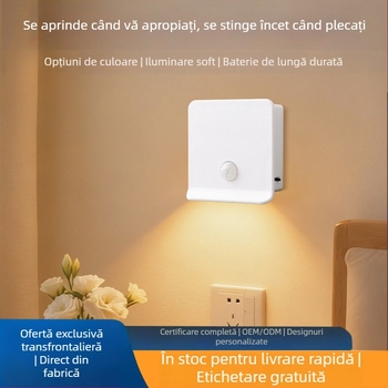 Laishen lampă LED reîncărcabilă cu senzor de mișcare inteligent, bază magnetică, veioză de noapte pentru dormitor și hol