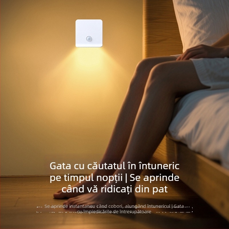 Laishen lampă LED reîncărcabilă cu senzor de mișcare inteligent, bază magnetică, veioză de noapte pentru dormitor și hol