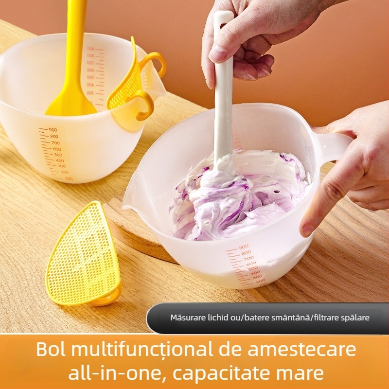 Vas pentru decorarea prăjiturilor și amestecarea culorilor, cu filtru și măsurător pentru glazură din pastă de fasole roșie, vas de amestecare și bătut pentru cofetărie casnică