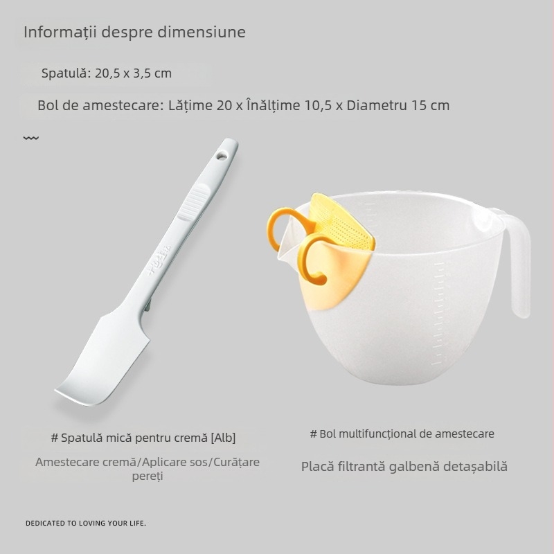 Vas pentru decorarea prăjiturilor și amestecarea culorilor, cu filtru și măsurător pentru glazură din pastă de fasole roșie, vas de amestecare și bătut pentru cofetărie casnică
