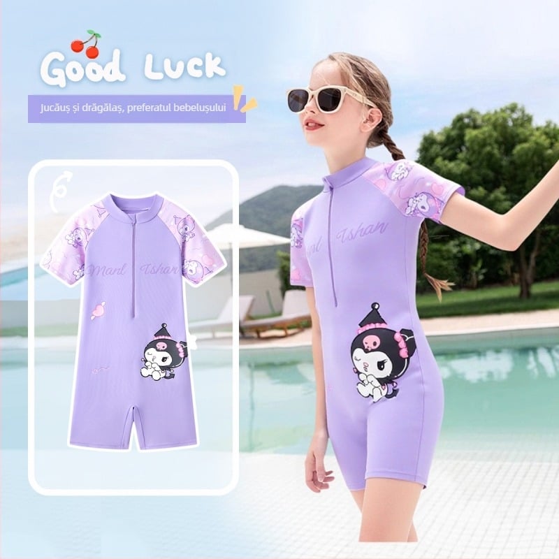 Costum de baie pentru copii, model nou, cu imprimeu drăguț desen animat, dintr-o singură piesă, pentru plajă