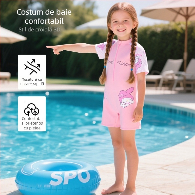 Costum de baie pentru copii, model nou, cu imprimeu drăguț desen animat, dintr-o singură piesă, pentru plajă