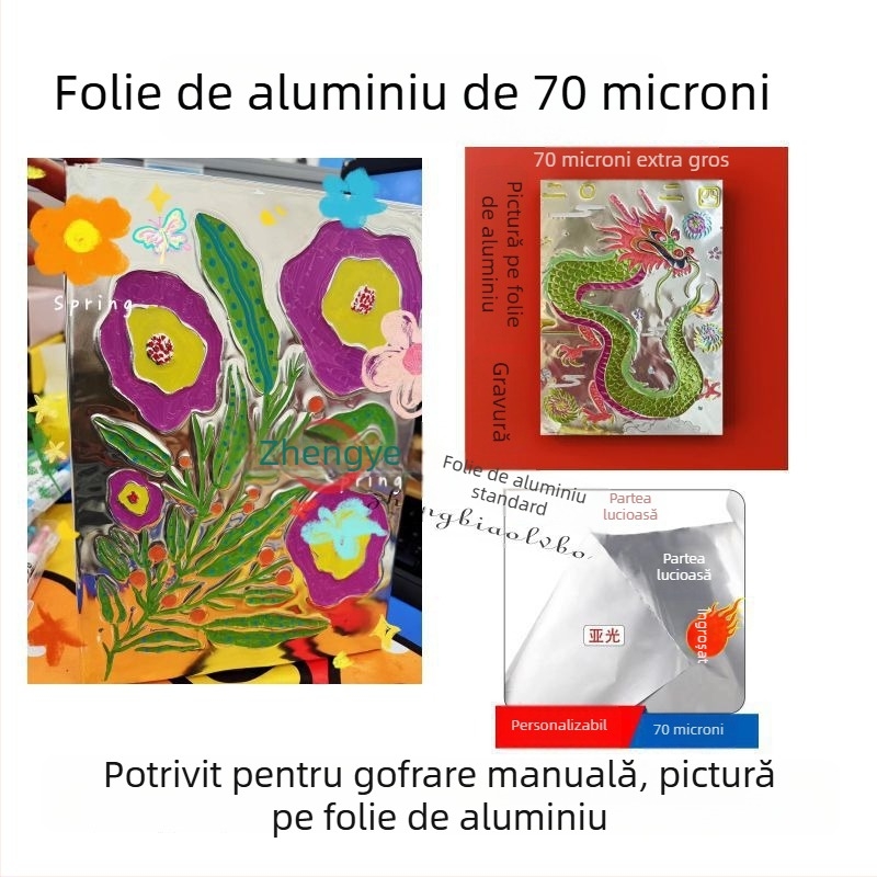 Pandantiv realizat manual din folie de aluminiu, reliefat, 0,07 mm grosime, pentru artă DIY și experimente educaționale