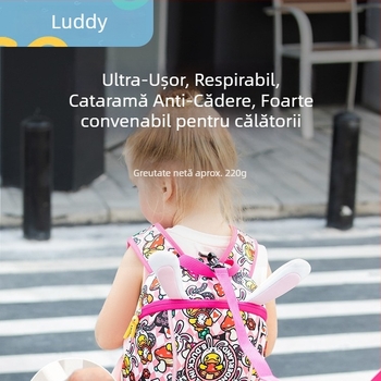 Rucsac pentru copii mici cu rață galbenă, design desen animat, cu lesă de siguranță anti-pierdere