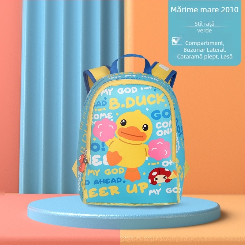 Rucsac pentru copii mici cu rață galbenă, design desen animat, cu lesă de siguranță anti-pierdere