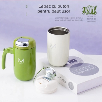 Ceașcă de cafea din oțel inoxidabil 316, izolație termică, compactă, de buzunar pentru călătorii, cu capac