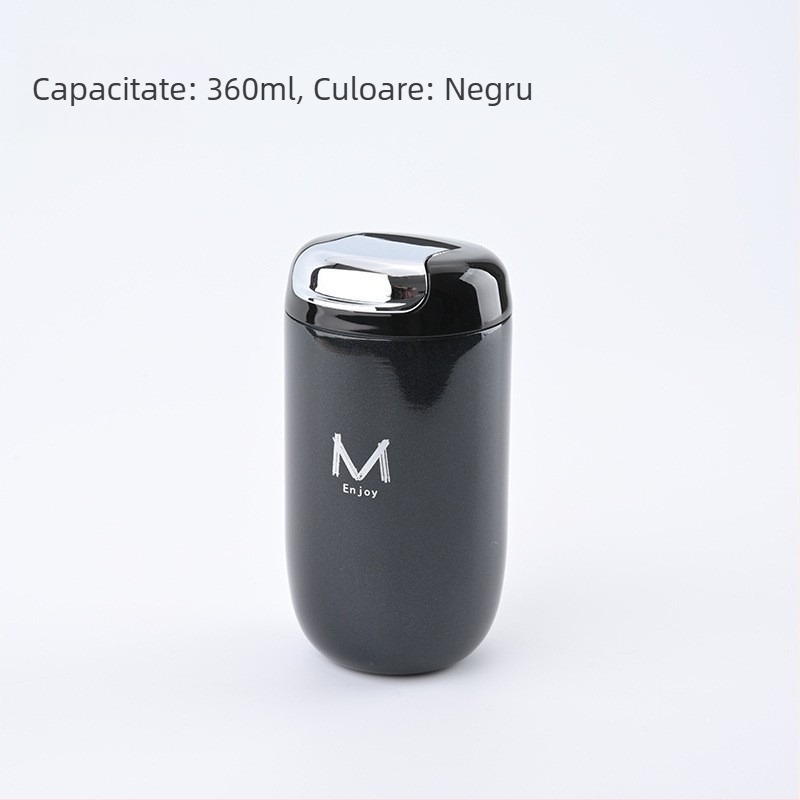 Ceașcă de cafea din oțel inoxidabil 316, izolație termică, compactă, de buzunar pentru călătorii, cu capac