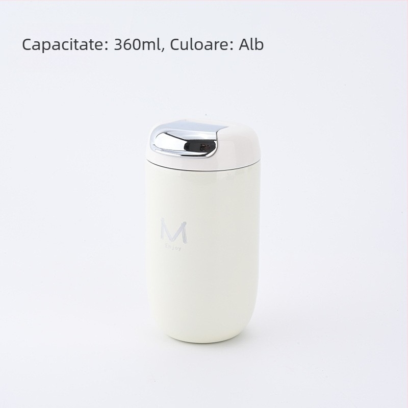 Ceașcă de cafea din oțel inoxidabil 316, izolație termică, compactă, de buzunar pentru călătorii, cu capac