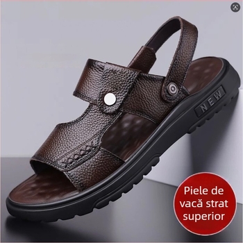 Sandale pentru bărbați de vară, din piele naturală de vițel, talpă din tendon de vițel, încălțăminte de plajă pentru apă, antiderapante