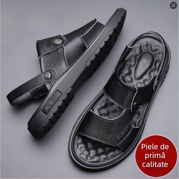 Sandale pentru bărbați de vară, din piele naturală de vițel, talpă din tendon de vițel, încălțăminte de plajă pentru apă, antiderapante