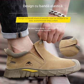 Pantofi de protecție fără vârf de metal, talpă Kevlar, rezistenți la șocuri și perforare, slip-on, anti-arsură și anti-derapare