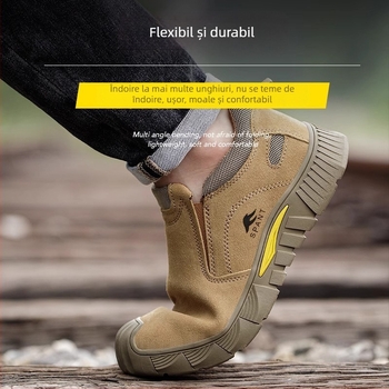 Pantofi de protecție fără vârf de metal, talpă Kevlar, rezistenți la șocuri și perforare, slip-on, anti-arsură și anti-derapare