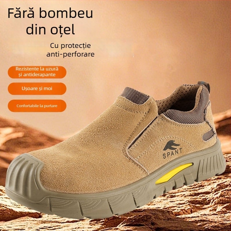 Pantofi de protecție fără vârf de metal, talpă Kevlar, rezistenți la șocuri și perforare, slip-on, anti-arsură și anti-derapare