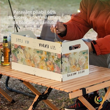 Ecran anti vânt pentru grătar exterior, paravan pliabil pentru aragaz camping cu gaz, panou anti-vânt îngroșat
