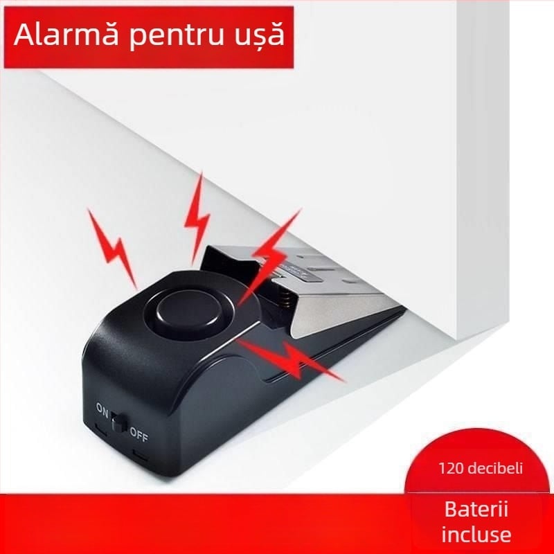 Stopper de ușă portabil antifurt cu alarmă pentru casă și hotel, blocare ușă, oțel inoxidabil 304
