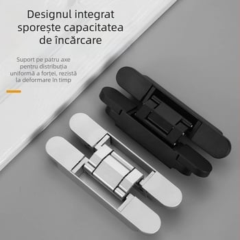 Balama ascunsă reglabilă tridimensional, 150×25 mm, din aliaj de zinc, pentru uși interioare din lemn
