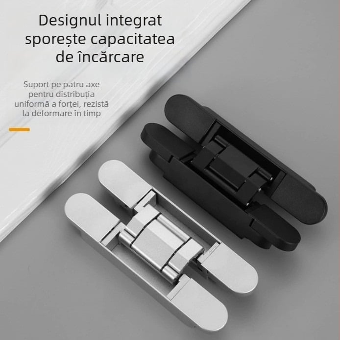 Balama ascunsă reglabilă tridimensional, 150×25 mm, din aliaj de zinc, pentru uși interioare din lemn