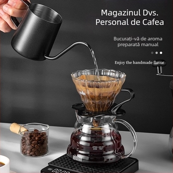 Set de cafea din oțel inoxidabil pentru turnare: oală de cafea, filtru și ceainic cu gură îngustă