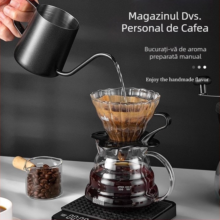 Set de cafea din oțel inoxidabil pentru turnare: oală de cafea, filtru și ceainic cu gură îngustă
