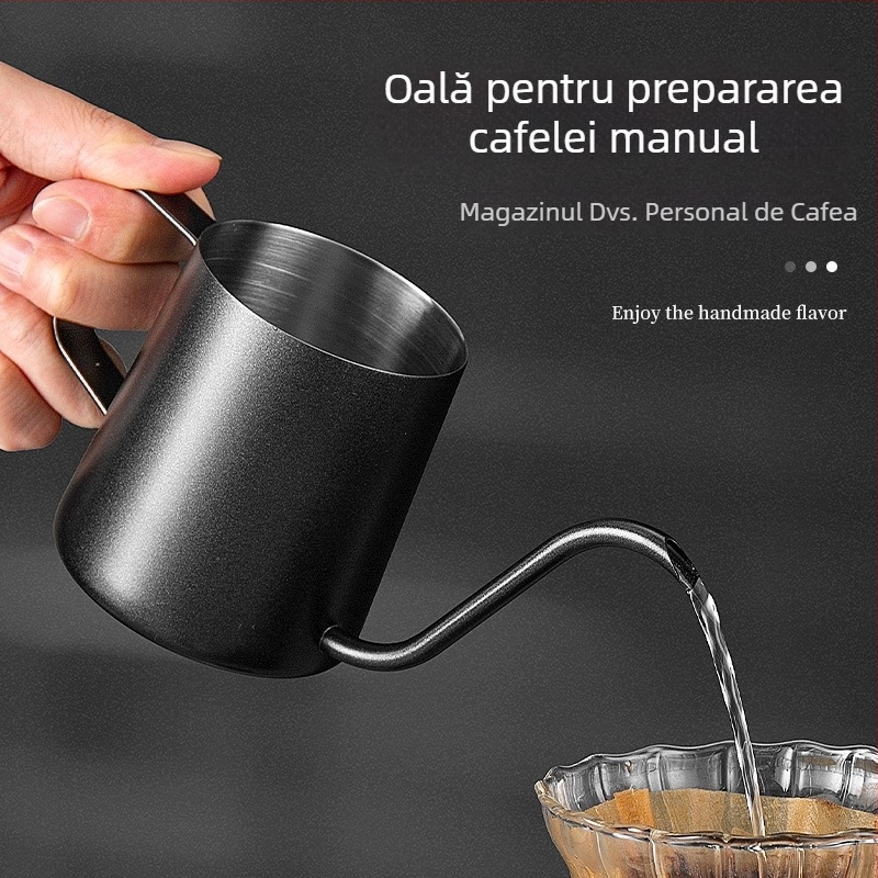 Set de cafea din oțel inoxidabil pentru turnare: oală de cafea, filtru și ceainic cu gură îngustă