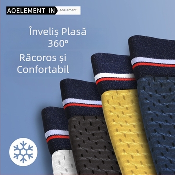Boxeri bărbați din mătase de gheață cu plasă, ușori și respirabili pentru vară, buzunar în formă de U