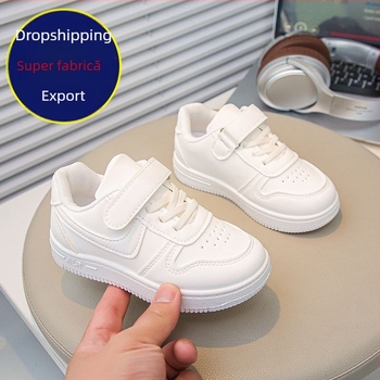 Adidași albi pentru copii, 2026 primăvară-toamnă, unisex, pantofi casual cu talpă moale