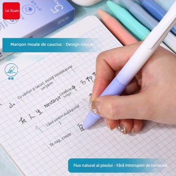 Le Xuan Morandi pix gel cu clic, negru, 0.5 mm, vârf cu două bile, capac de protecție