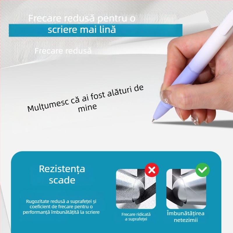 Le Xuan Morandi pix gel cu clic, negru, 0.5 mm, vârf cu două bile, capac de protecție