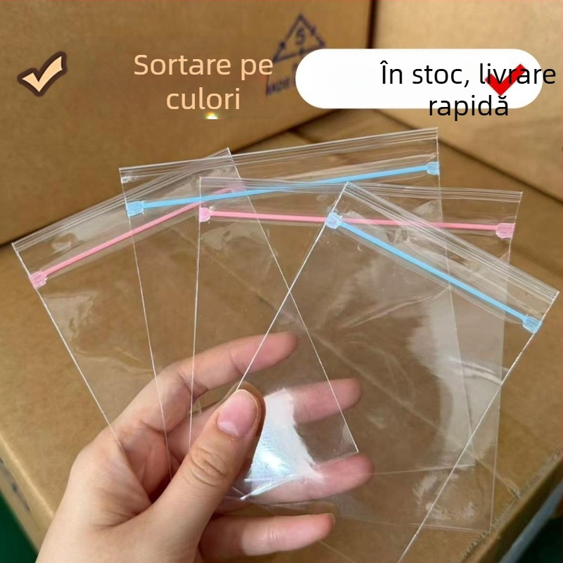 Pungi PP colorate cu închidere automată pentru bijuterii și cosmetice, roz cu design de desene animate