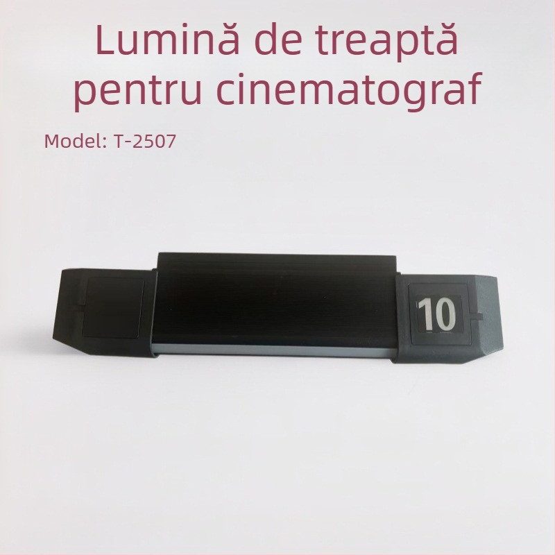 Lampă pentru trepte cu plăcuță de număr, iluminare LED pentru cinematograf
