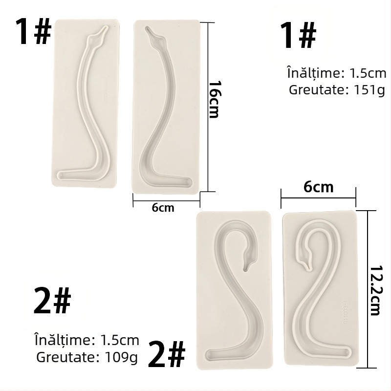 Formă din silicon pentru gâtul lebedei, decor de tort cu fondant, șablon 3D pentru ciocolată.