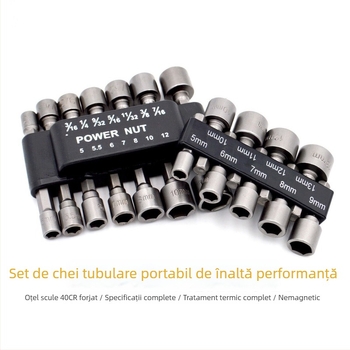 Set complet de chei cu capete pentru șurubelnițe, bituri pentru bormașină, capete cu direcție dublă, 9 sau 14 piese.