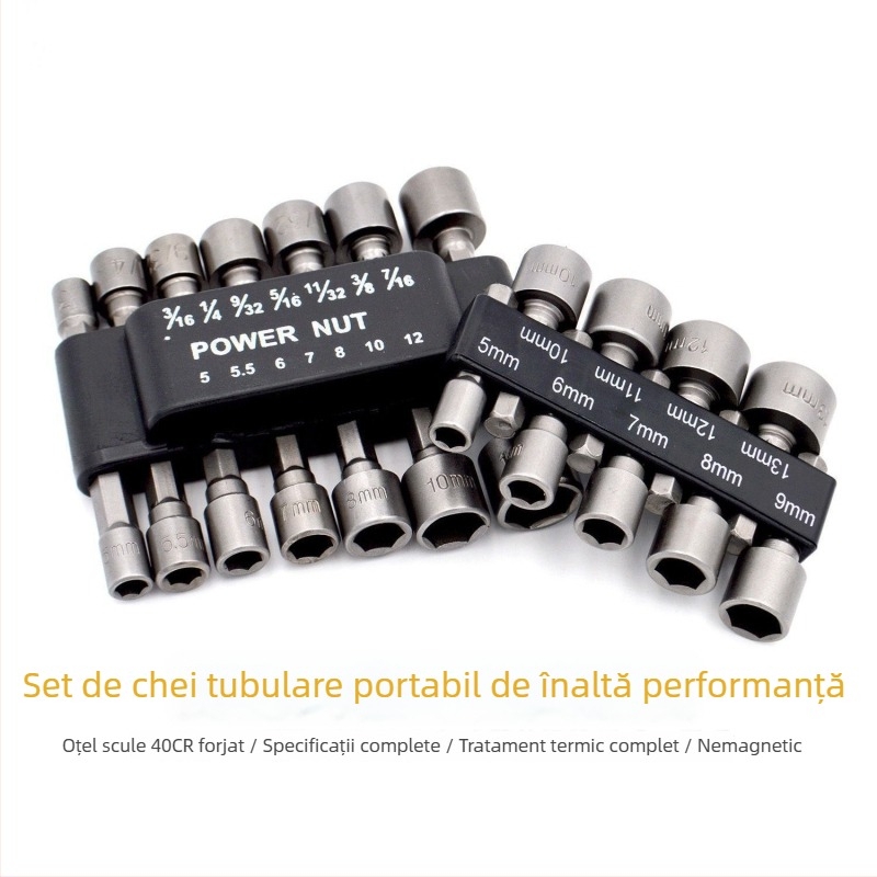 Set complet de chei cu capete pentru șurubelnițe, bituri pentru bormașină, capete cu direcție dublă, 9 sau 14 piese.