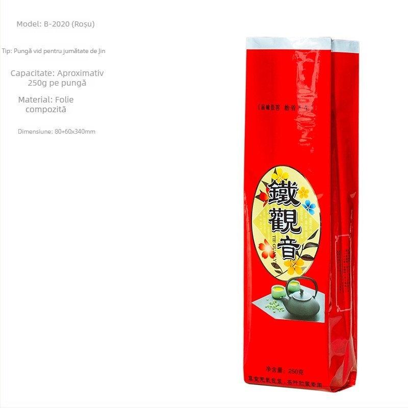 Tieguanyin pungi de ambalare ceai vidate, 250 g, groase, stiluri multiple, sigilate cu imprimare personalizată