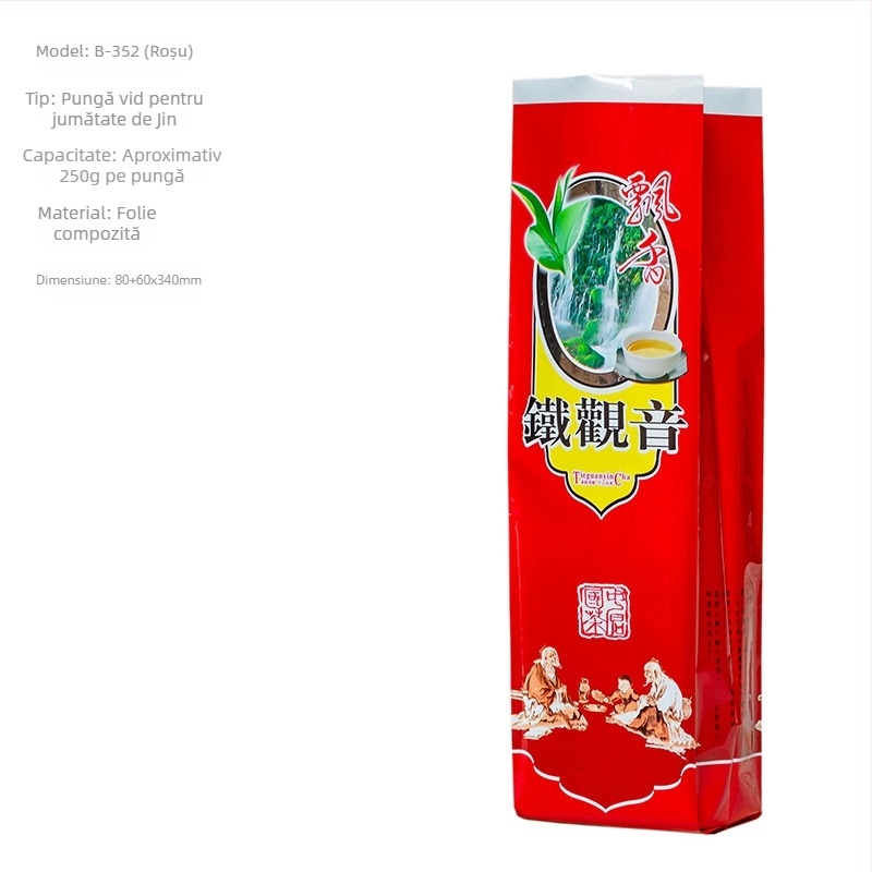 Tieguanyin pungi de ambalare ceai vidate, 250 g, groase, stiluri multiple, sigilate cu imprimare personalizată