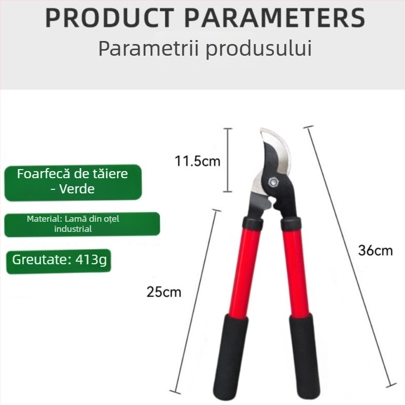 Foarfecă de tăiere puternică pentru ramuri groase și pomi fructiferi — unealtă de grădină portabilă