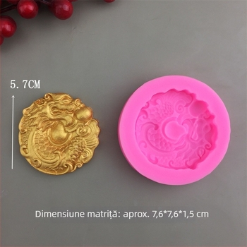 Formă de silicon cu dragon în stil chinezesc, mai multe modele de dragon pentru marginile tortului, fondant și ciocolată