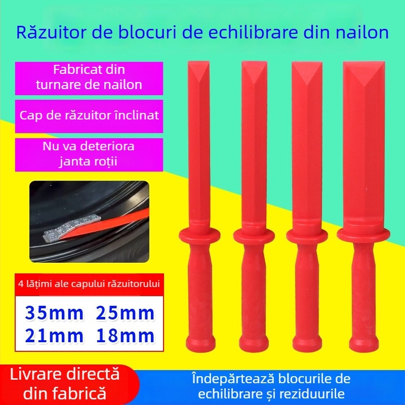 Unealtă de îndepărtare a greutăților de echilibrare din plastic pentru jantele auto, spatulă din nylon moale