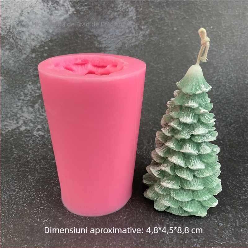 Formă din silicon 3D în formă de brad/cedru, pentru lumânări din ipsos aromatice, matriță pentru prăjituri și mousse