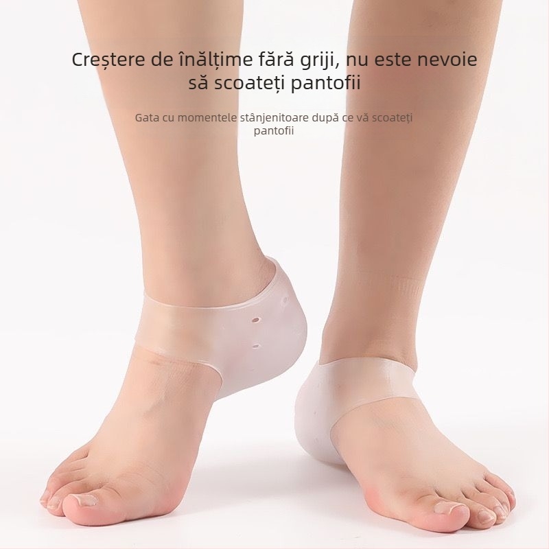 Tălpi detașabile, invizibile pentru creșterea înălțimii, cu pernă pentru călcâi și talpă jumătate, hibrid bionic transparent 4,5 cm