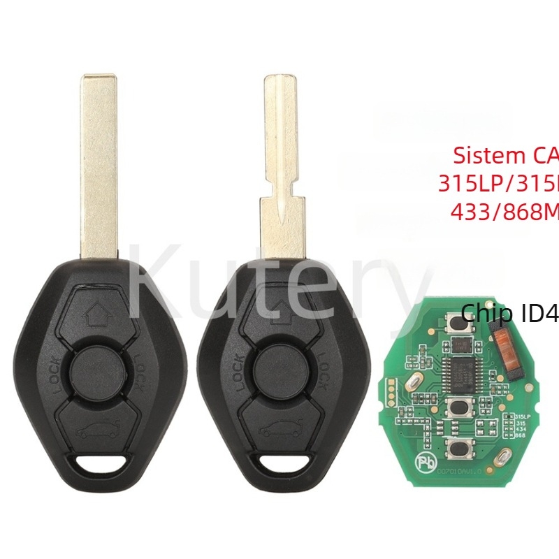 Cheie de mașină BMW cu telecomandă, compatibilă cu frecvențe 315LP/315/433/868 MHz, cip ID46 CAS2