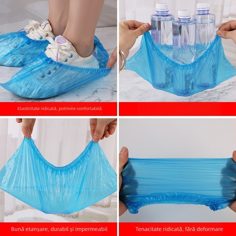 Acoperitoare de încălțăminte de unică folosință pentru interior, groase, rezistente la uzură, protecție la praf, impermeabile, antiderapante, din plastic