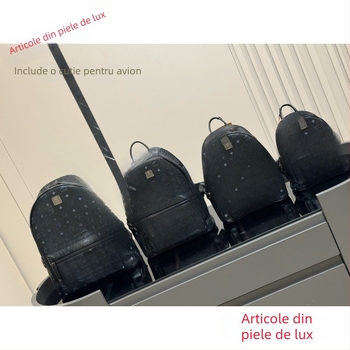 Rucsac din piele naturală, cu nituri laterale, marcă de lux, pentru școală, pentru mamă și pentru călătorii